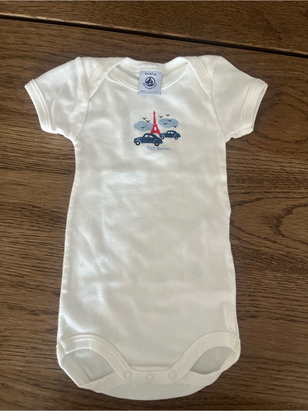 Petit Bateau White Baby One-Piece Bodysuit